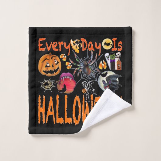 Elke dag is een halloween bad handdoek (Wasdoekje)