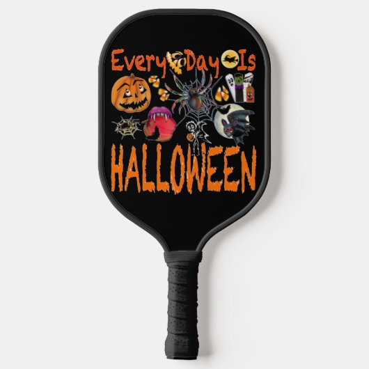 Elke dag is een halloween pickleball paddle (Achterkant)