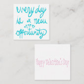 Elke dag is een Kaart van de Nota van de Nota van  Notitiekaartje (Voorkant / Achterkant)