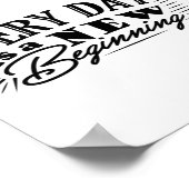 Elke dag is een nieuw begin citaat ontwerp poster (Hoek)