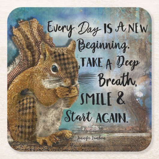 Elke dag is een nieuw begin kartonnen onderzetters (Voorkant)