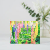 Elke dag is een nieuw begin kleurrijke Lupine bloe Briefkaart (Staand voorkant)