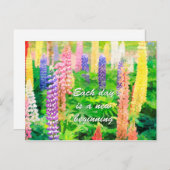 Elke dag is een nieuw begin kleurrijke Lupine bloe Briefkaart (Voorkant / Achterkant)
