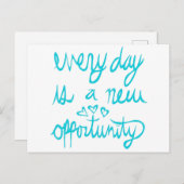 Elke dag is een nieuwe kans briefkaart (Voorkant / Achterkant)