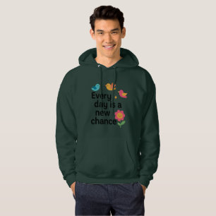 Elke dag is een nieuwe kans - kleurrijke vogels hoodie
