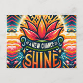 Elke dag is een nieuwe kans om te schitteren briefkaart (Achterkant)