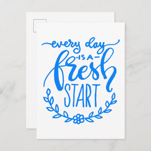 Elke dag is een nieuwe start briefkaart (Voorkant / Achterkant)