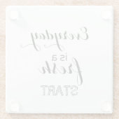 Elke dag is een nieuwe start glazen onderzetter (Achterkant)