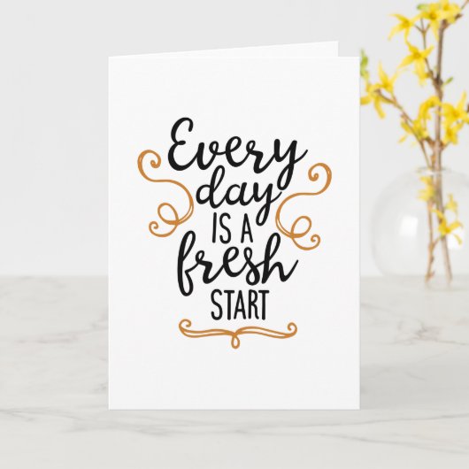 Elke dag is een nieuwe start kaart (Gele Bloem)