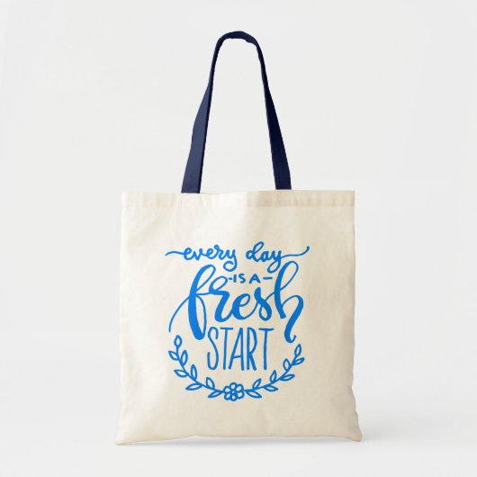 Elke dag is een nieuwe start tote bag (Voorkant)