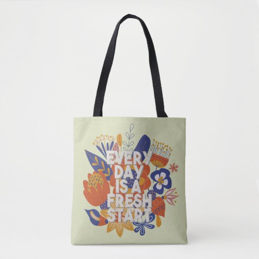 Elke dag is een nieuwe start tote bag (Voorkant)