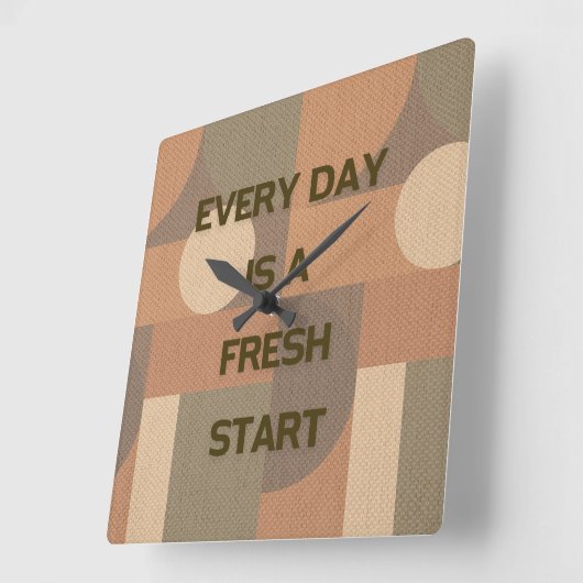 Elke dag is een nieuwe start vierkante klok (Hoek)