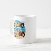 Elke dag is een zaterdag Retro Beach Koffiemok (Voorkant links)