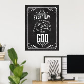 Elke dag is er een cadeau van GOD Chalkboard Art Poster (Thuiskantoor)