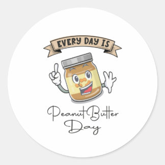 Elke dag is er een pindaknotButter dag Ronde Sticker