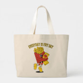 Elke Dag Is Frituur Dag Grote Tote Bag (Achterkant)