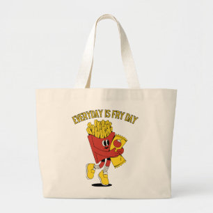 Elke Dag Is Frituur Dag Grote Tote Bag