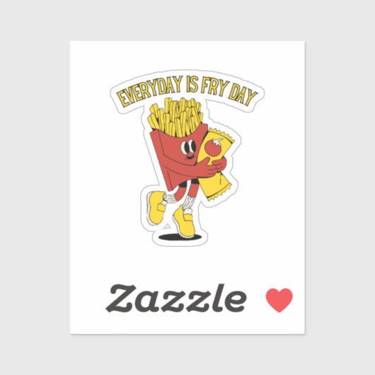 Elke Dag Is Frituur Dag Sticker (Vel)