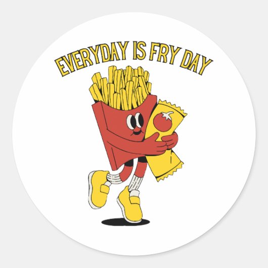 Elke Dag Is Fry Dag Ronde Sticker (Voorkant)