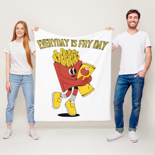 Elke dag is Fry Day Fleece Deken (In situ)