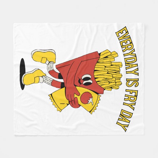 Elke dag is Fry Day Fleece Deken (Voorkant (Horizontaal))