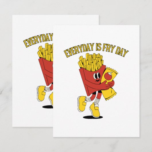 Elke dag is Fry Day Informatiekaartje (Voorkant / Achterkant)