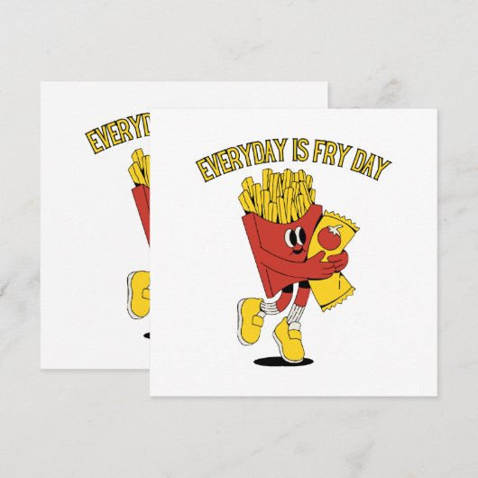 Elke dag is Fry Day Kaart (Voorkant / Achterkant)