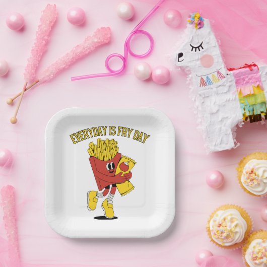 Elke dag is Fry Day Papieren Bordje (Feest)