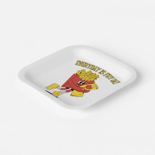 Elke dag is Fry Day Papieren Bordje (Gebogen)