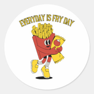 Elke dag is Fry Day Ronde Sticker
