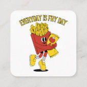 Elke dag is Fry Day Vierkante Visitekaartje (Achterkant)