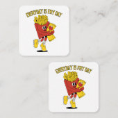 Elke dag is Fry Day Vierkante Visitekaartje (Voorkant / Achterkant)