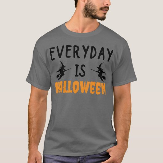 elke dag is halloween retro t-shirt (Voorkant)