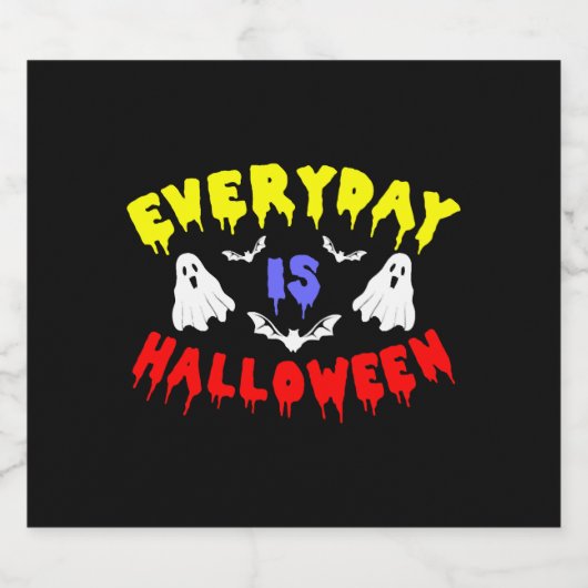 Elke dag is Halloween Sparkling Wijnetiket (Enkel label)