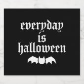 Elke dag is halloween sparkling wijnetiket (Enkel label)