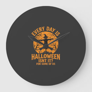 Elke Dag Is Halloween Vogeverschrikker Heks Ontwer Grote Klok