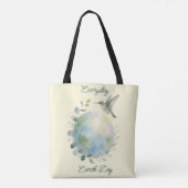 Elke dag is het Aardedag Kolibrie Vogel Tote Bag (Achterkant)