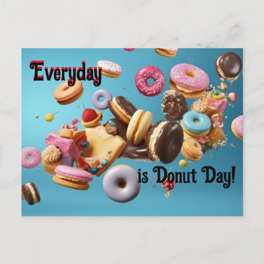 Elke dag is het Donut-dag! Briefkaart (Voorkant)