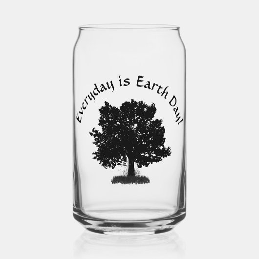Elke dag is het Earth Day Design Blikvorm Glas (Voorkant)