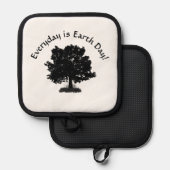 Elke dag is het Earth Day Design Pannenlap (Voorkant / Achterkant)