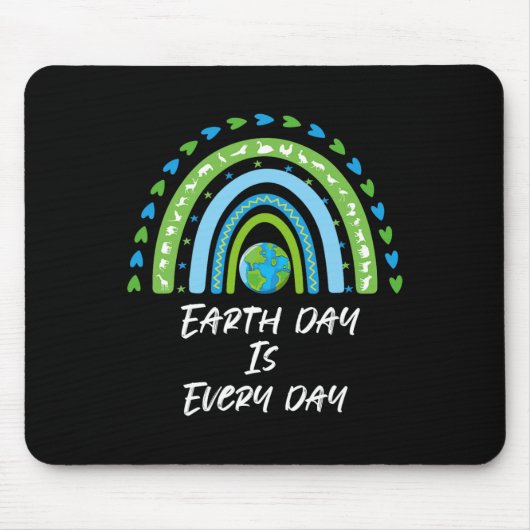 Elke dag is het Earth Day Planet Save Environment Muismat (Voorkant)