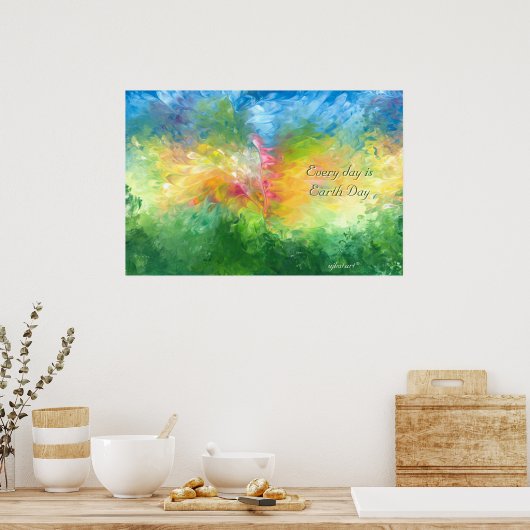Elke dag is het Earth Day Poster (Keuken)