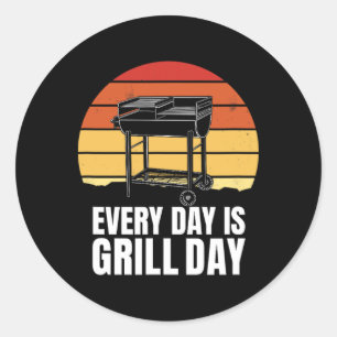 Elke dag is het Grill Day - BBQ enthousiastelingen Ronde Sticker