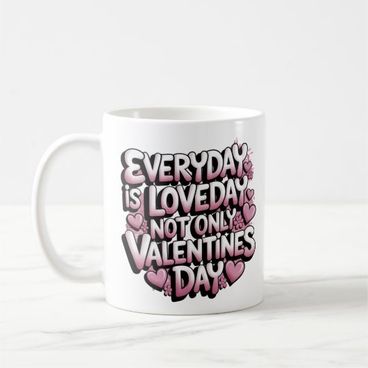 Elke dag is het Love Day Romantic Design Koffiemok (Links)