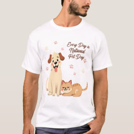 Elke dag is het nationale dierendag - Dog & Cat De T-shirt