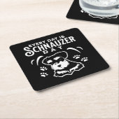 Elke dag is het Schnauzer Day Kartonnen Onderzetters (Schuin)