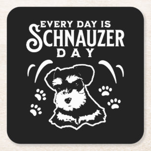 Elke dag is het Schnauzer Day Kartonnen Onderzetters