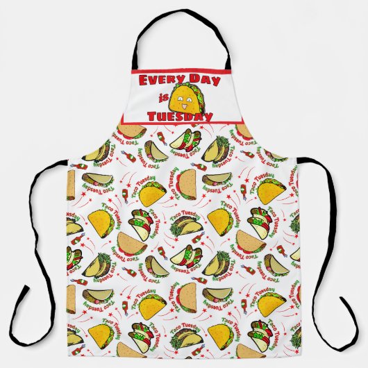 Elke dag is het Taco Tuesday Harde & Zachte Tacos Schort (Voorkant)