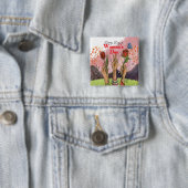 Elke Dag is Internationale Vrouwendag Vierkante Bl Button 5,1 Cm (In situ)