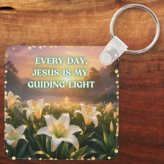 Elke dag is Jezus mijn licht Sleutelhanger (Achterkant)